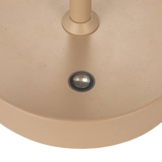 Hello Honey® 11" Tan Round Metal LED Rechargeable Table Lamp
